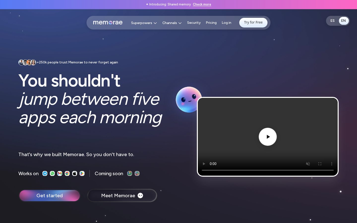 Memorae Homepage