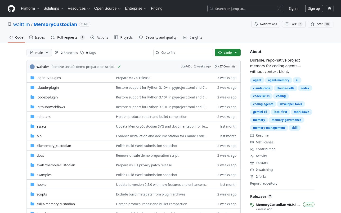 MemoryCustodian Homepage