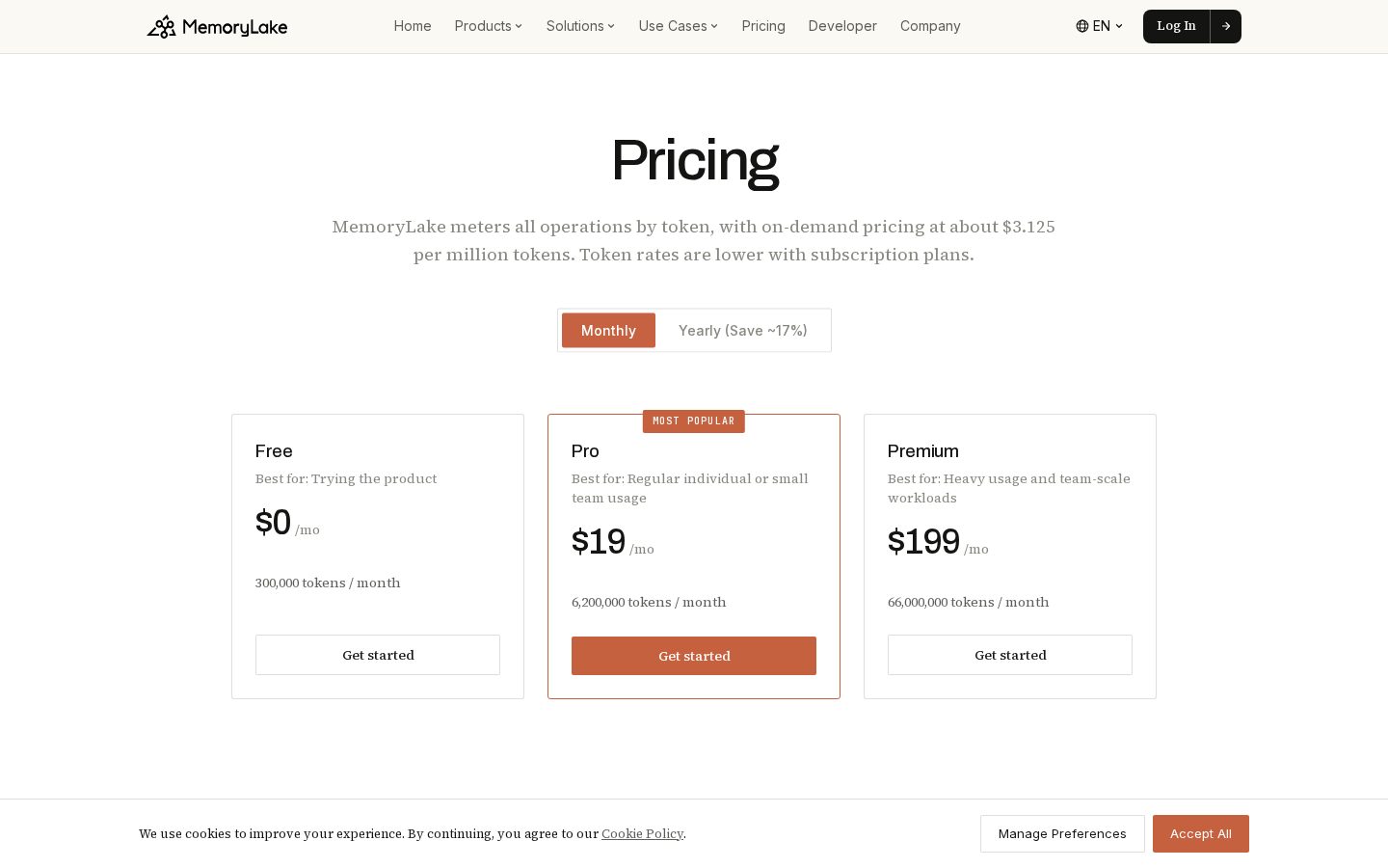 MemoryLake Pricing