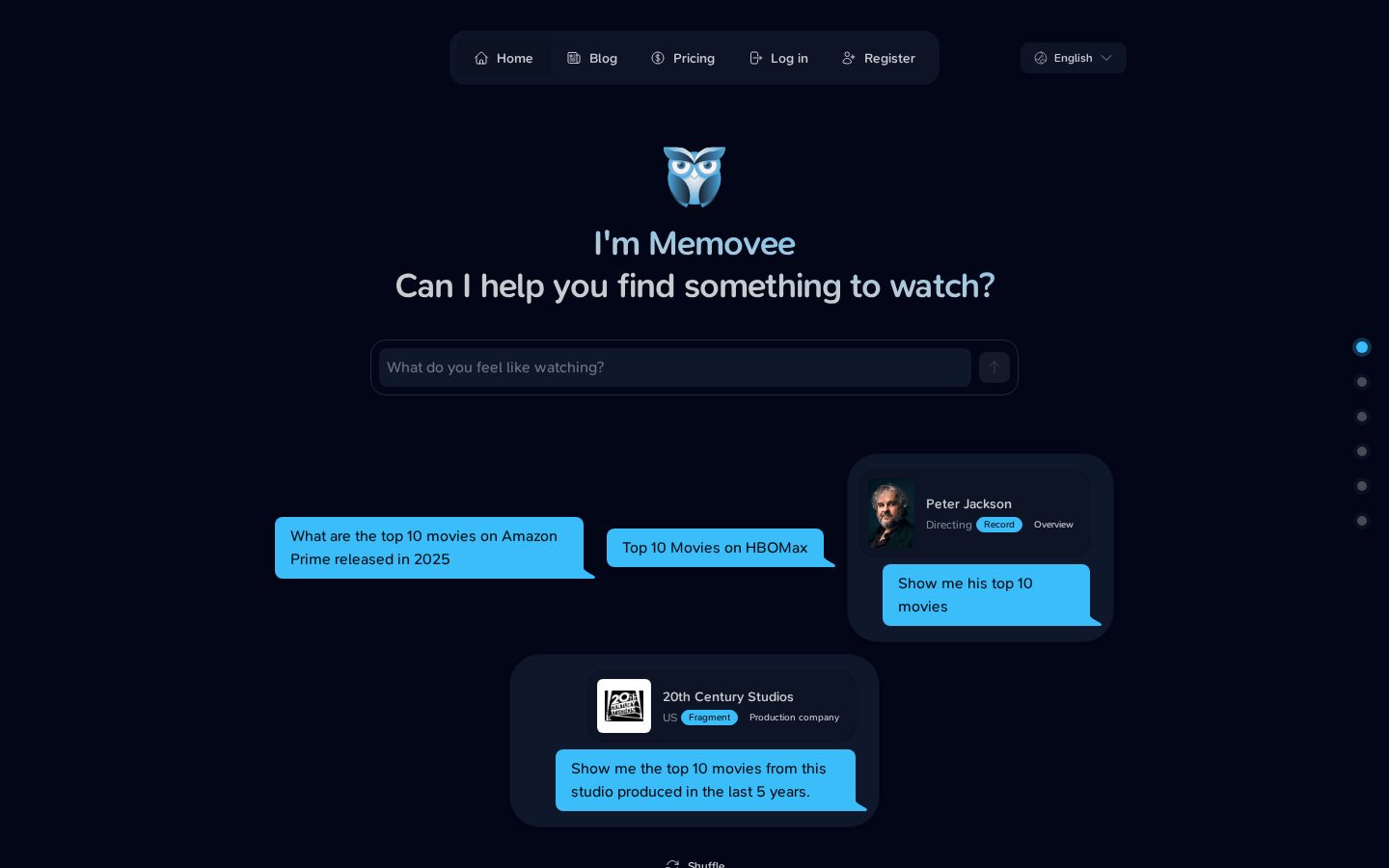 Memovee Homepage