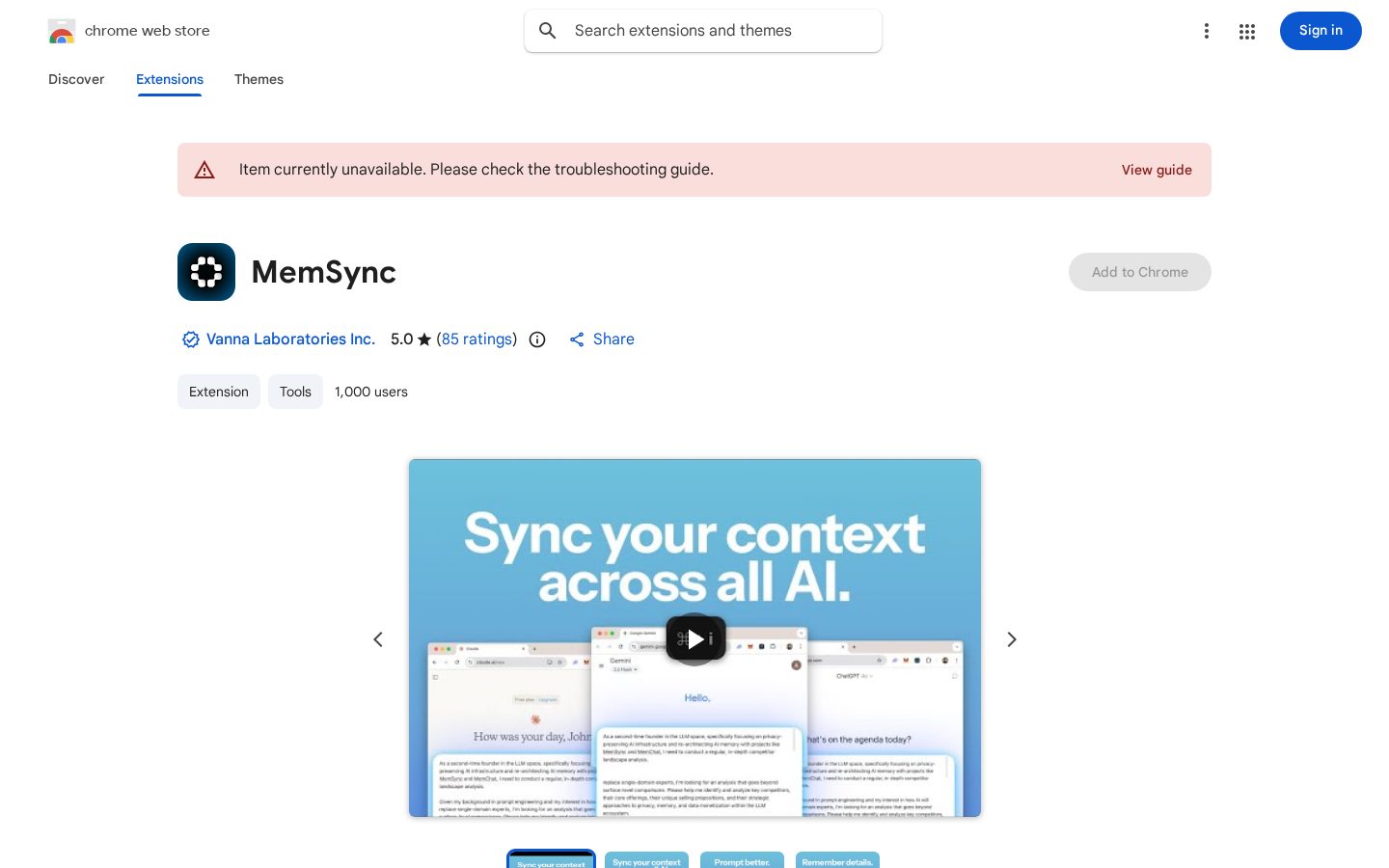MemSync Homepage