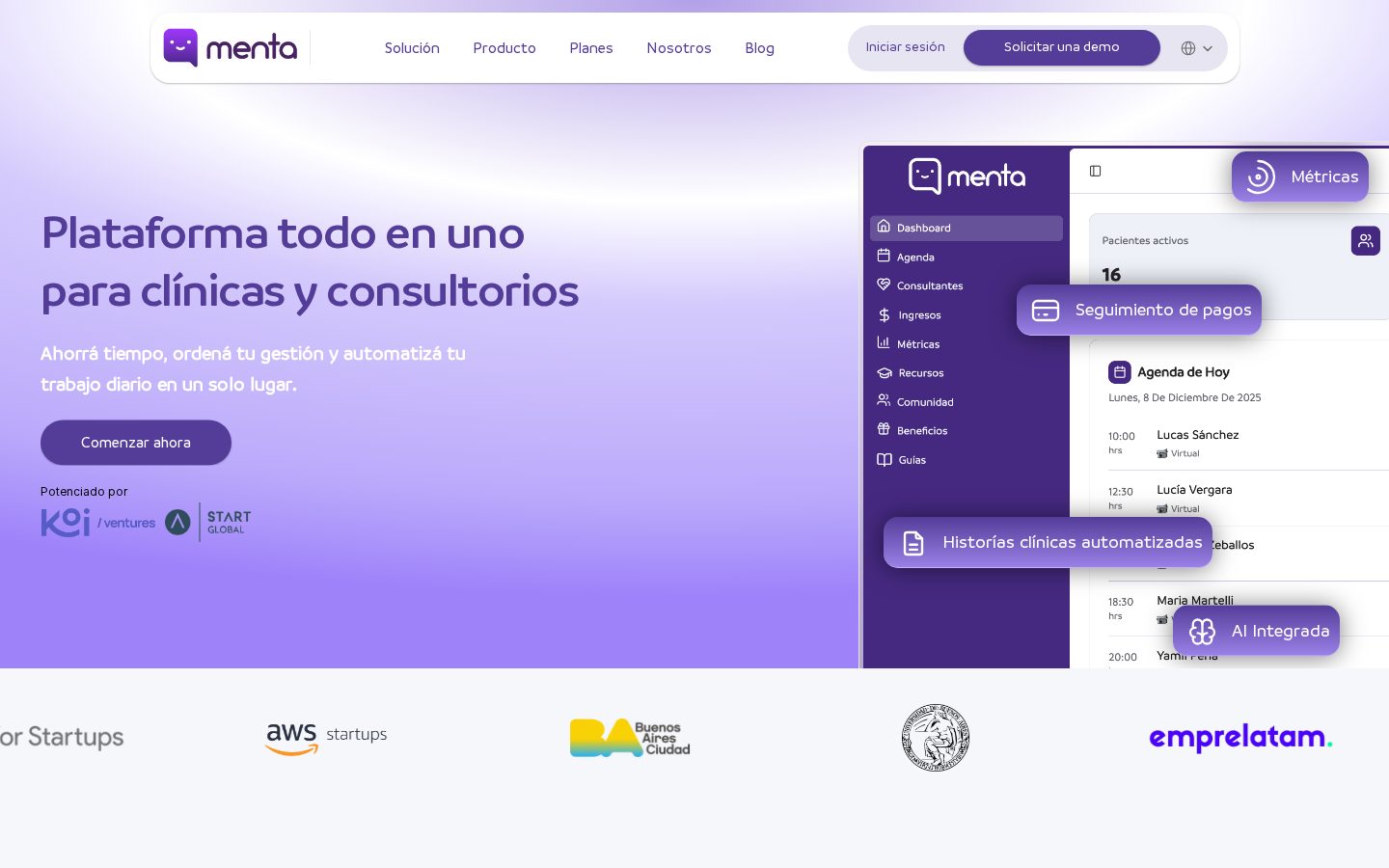 Menta Homepage