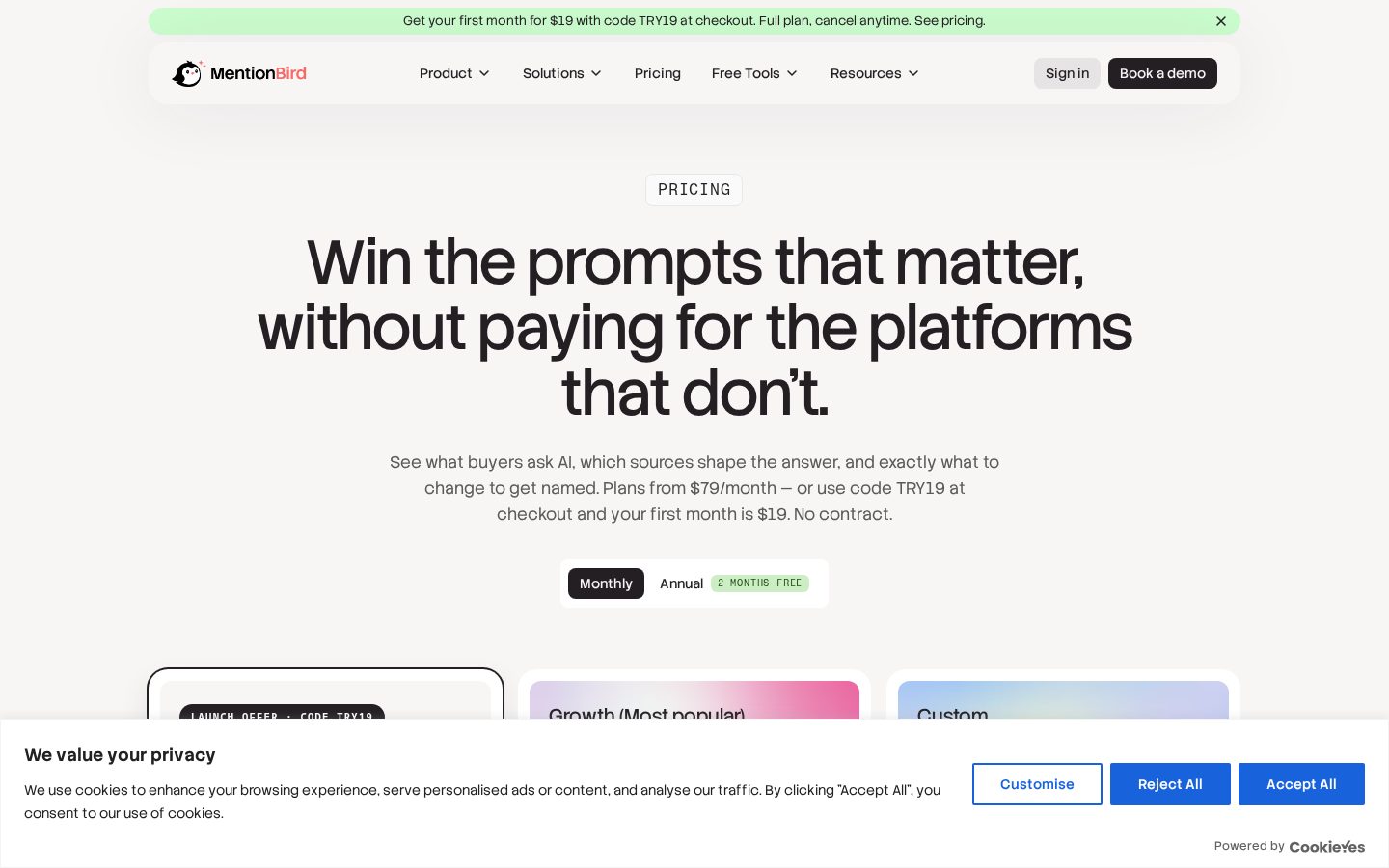 MentionBird Pricing