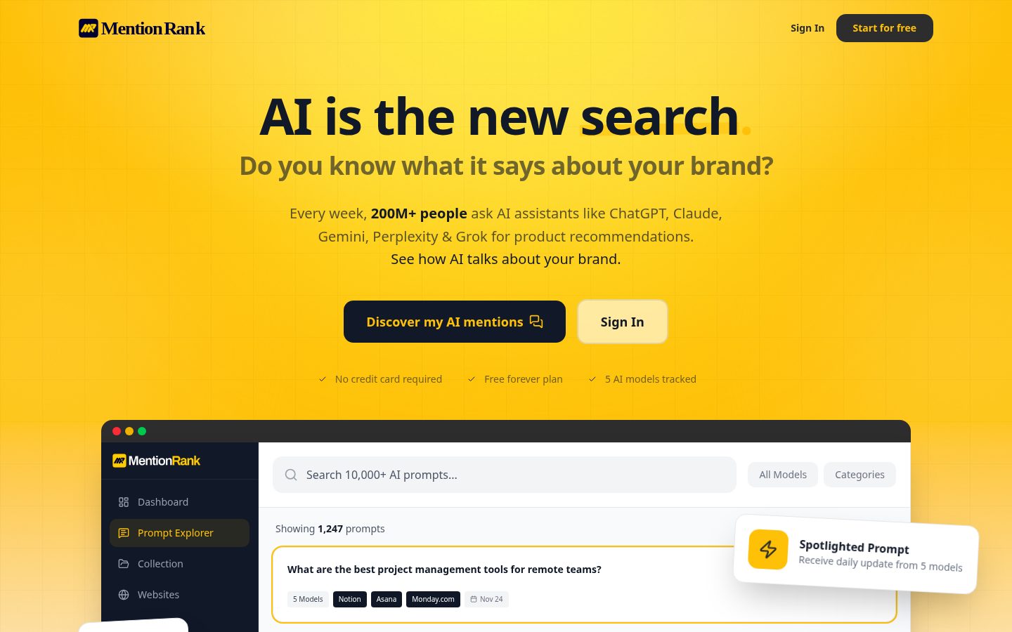 mentionrank Homepage