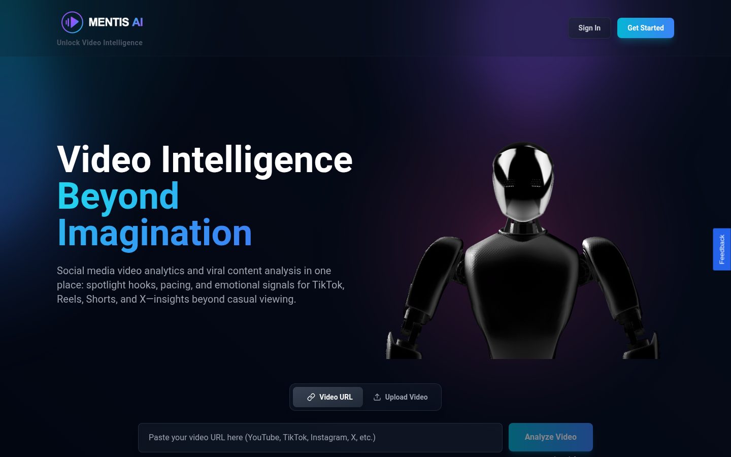 Mentis AI Homepage