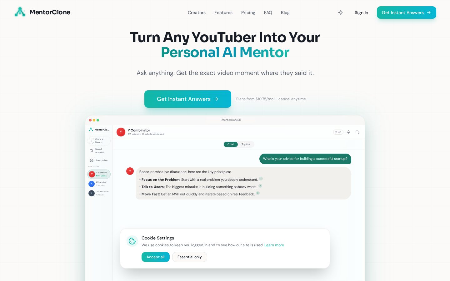 MentorClone Homepage