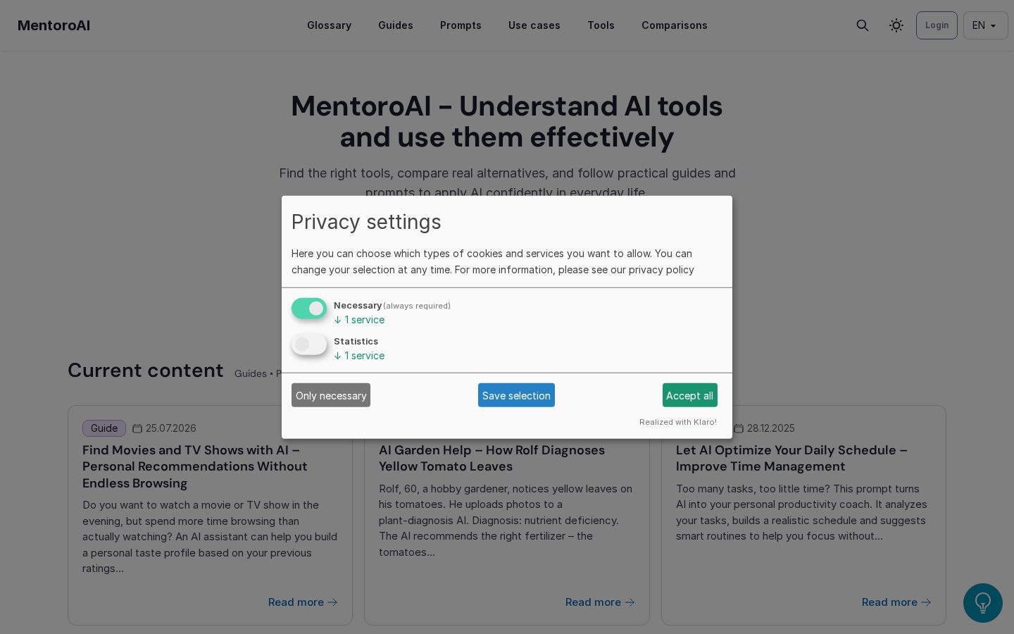 MentoroAI Homepage