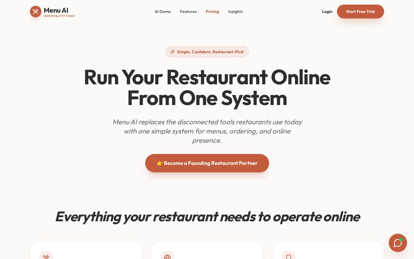 Menu AI Pricing