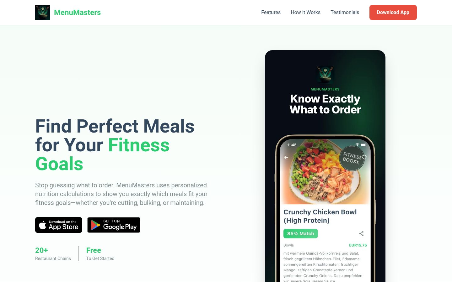 MenuMasters Homepage