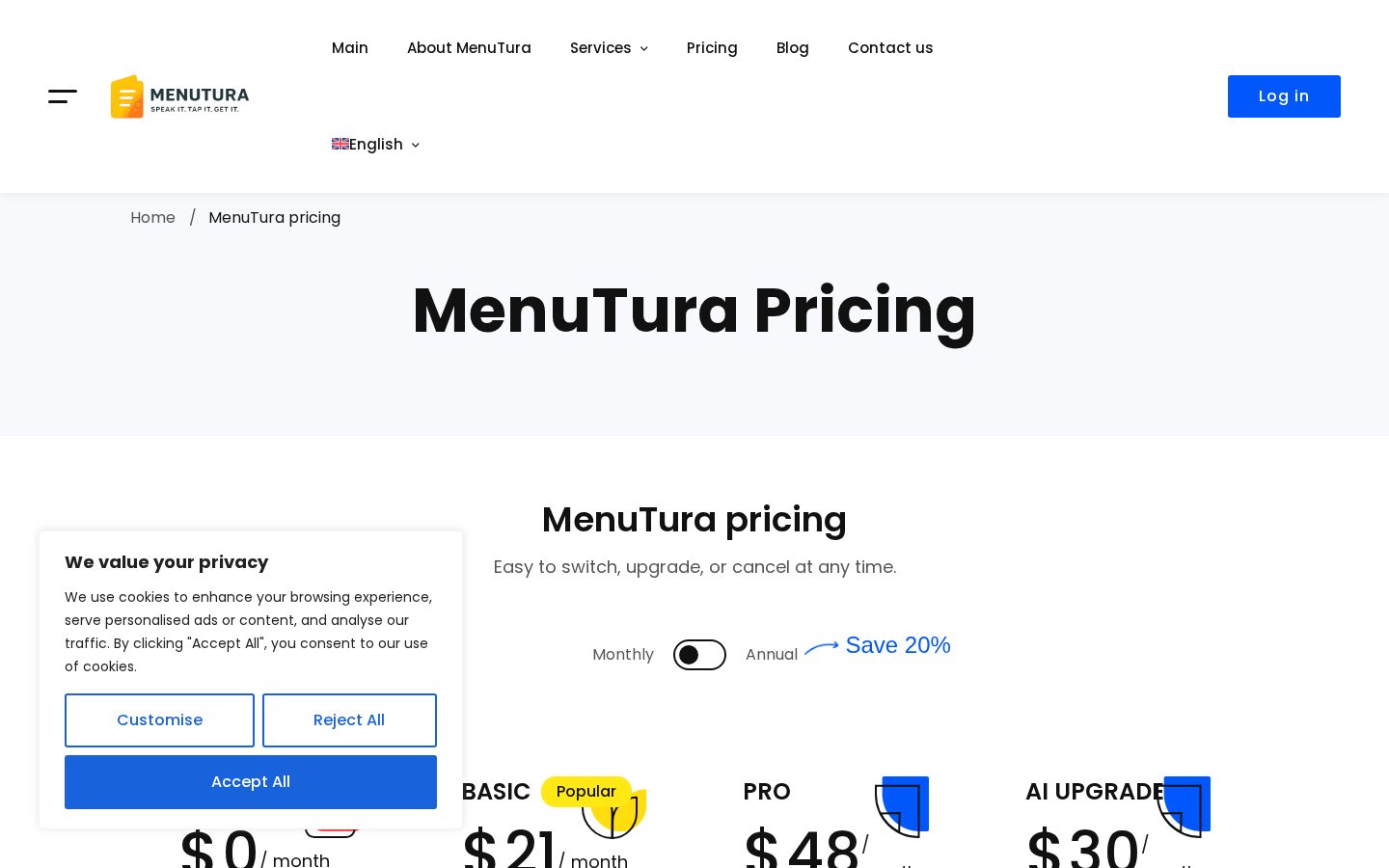 MenuTura Pricing