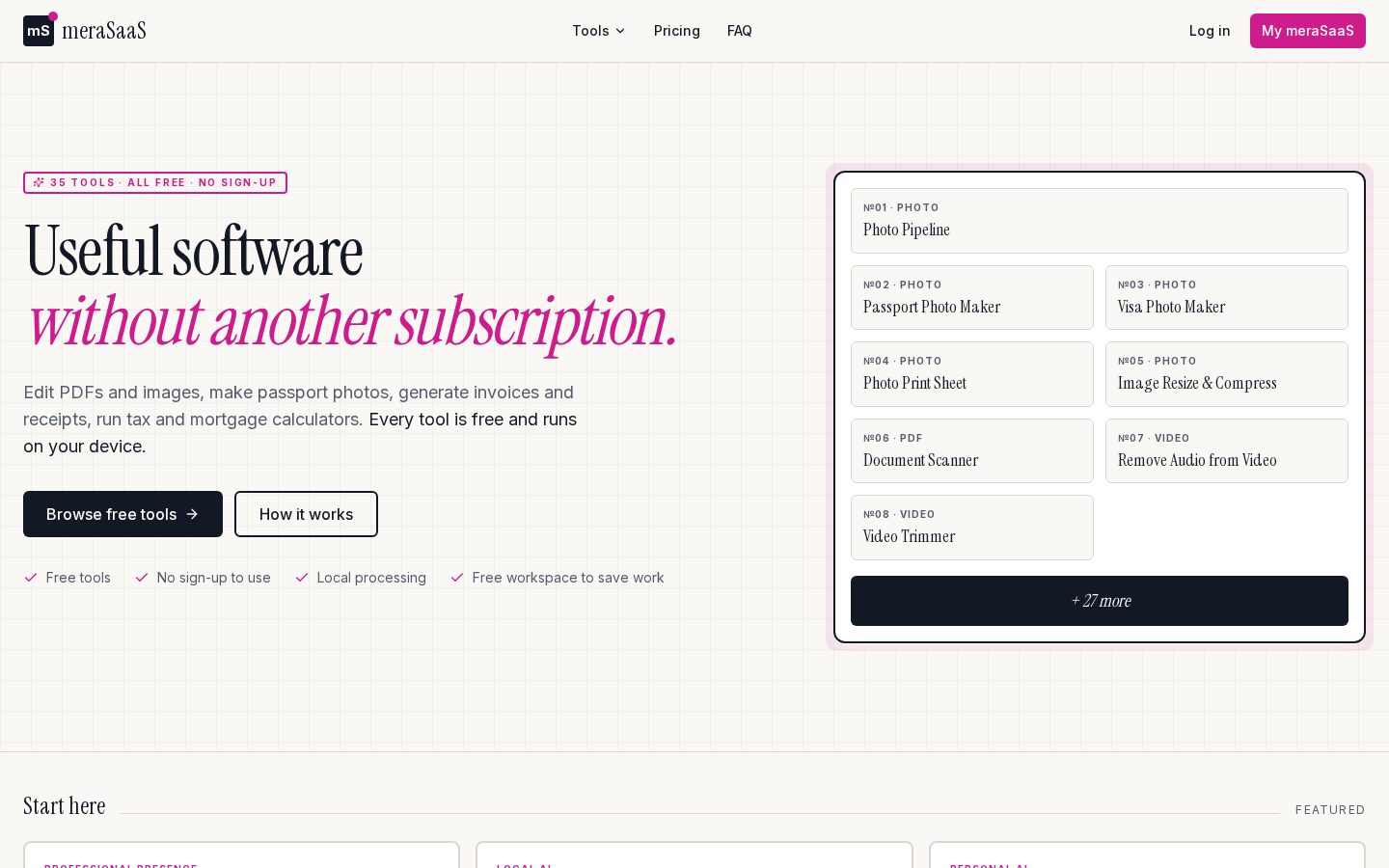 meraSaaS Homepage
