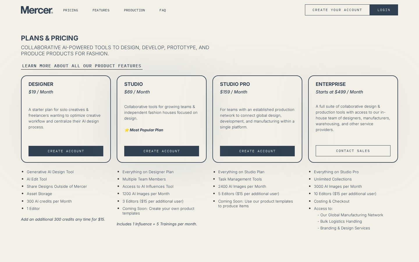 Mercer Pricing