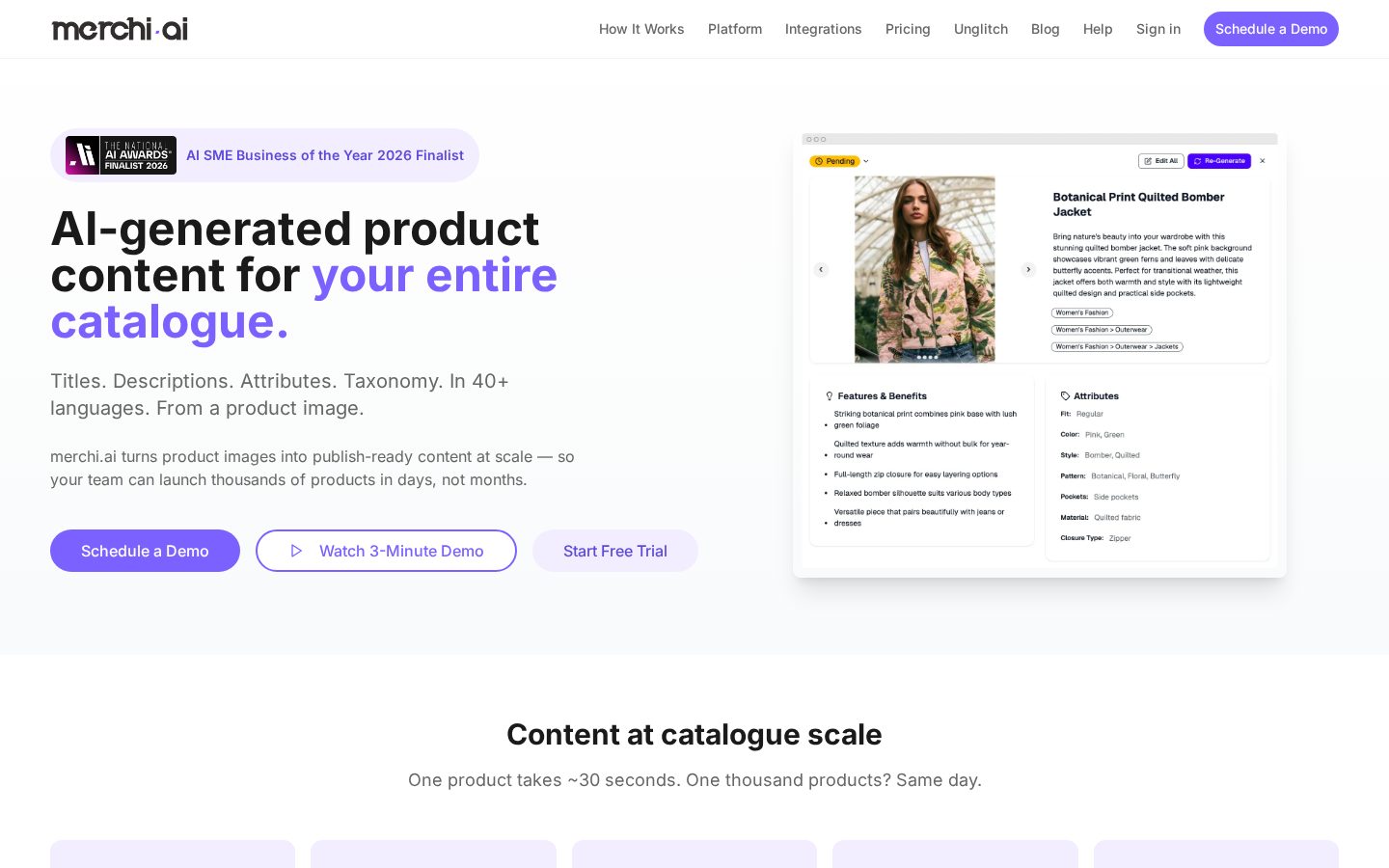 merchi.ai Homepage