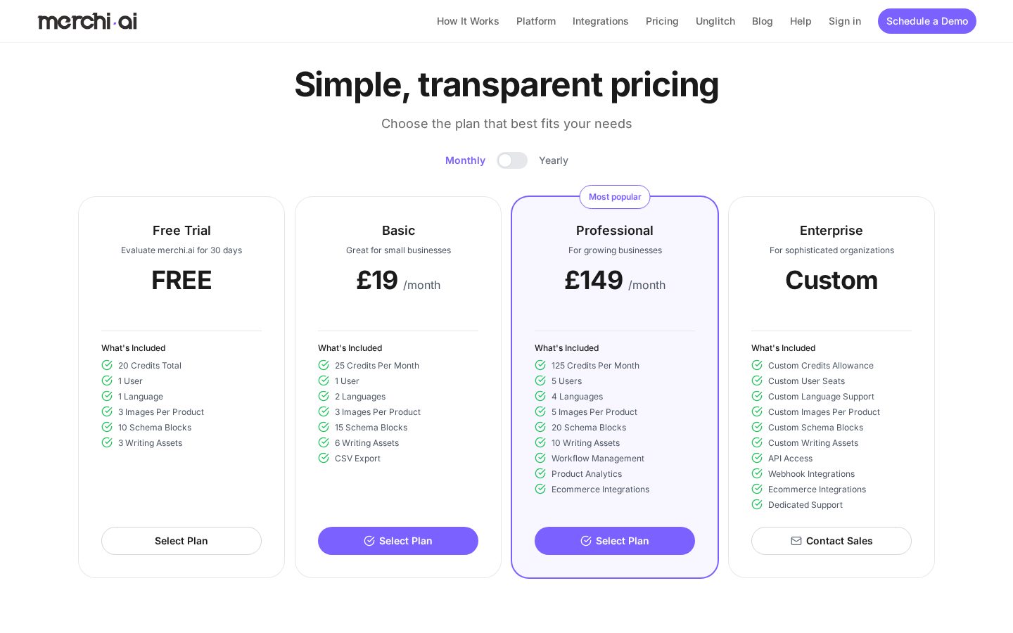 merchi.ai Pricing