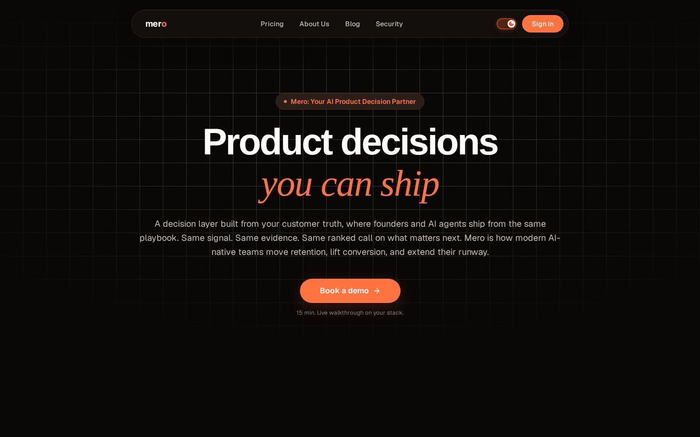 Mero AI Homepage
