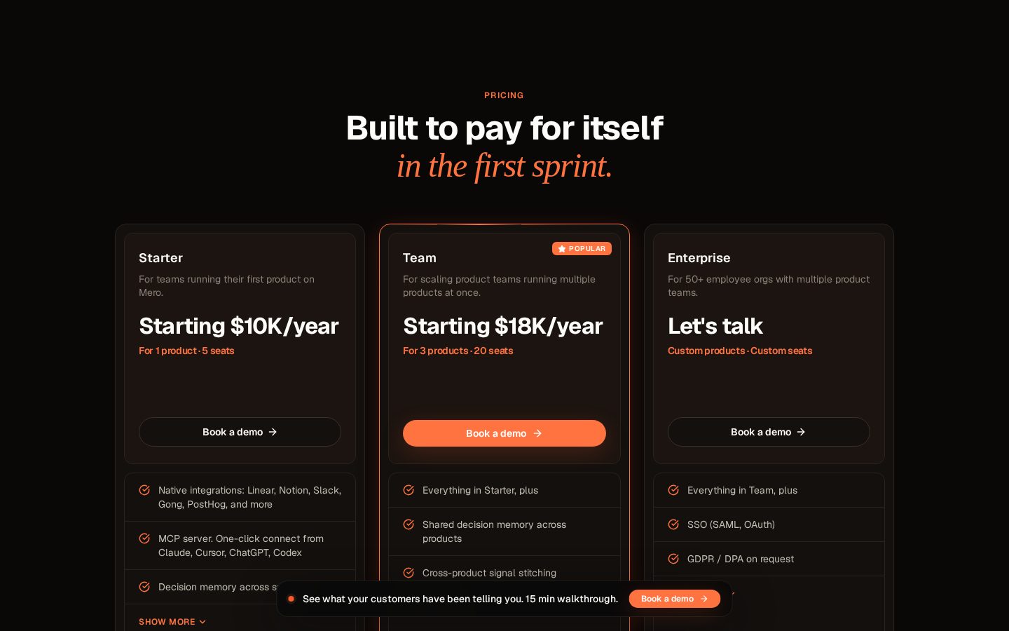 Mero AI Pricing