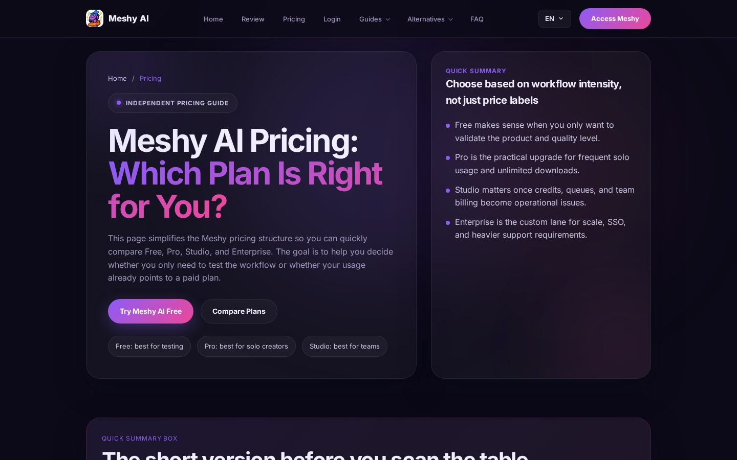 Meshiai.com Pricing
