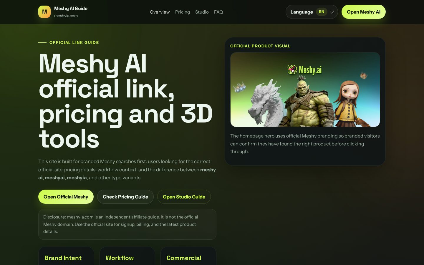 Meshyia.com Homepage
