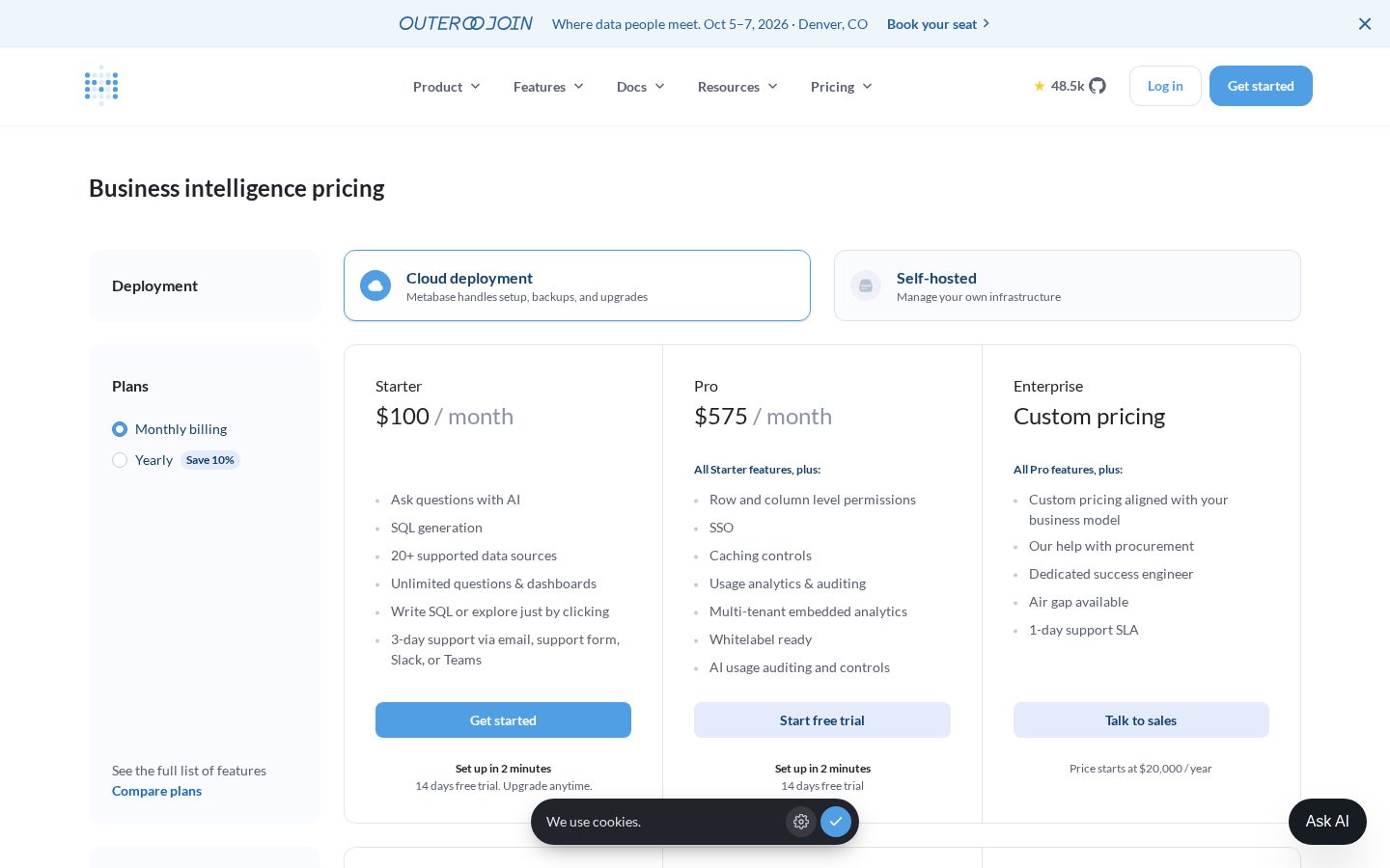 Metabase Data Studio Pricing
