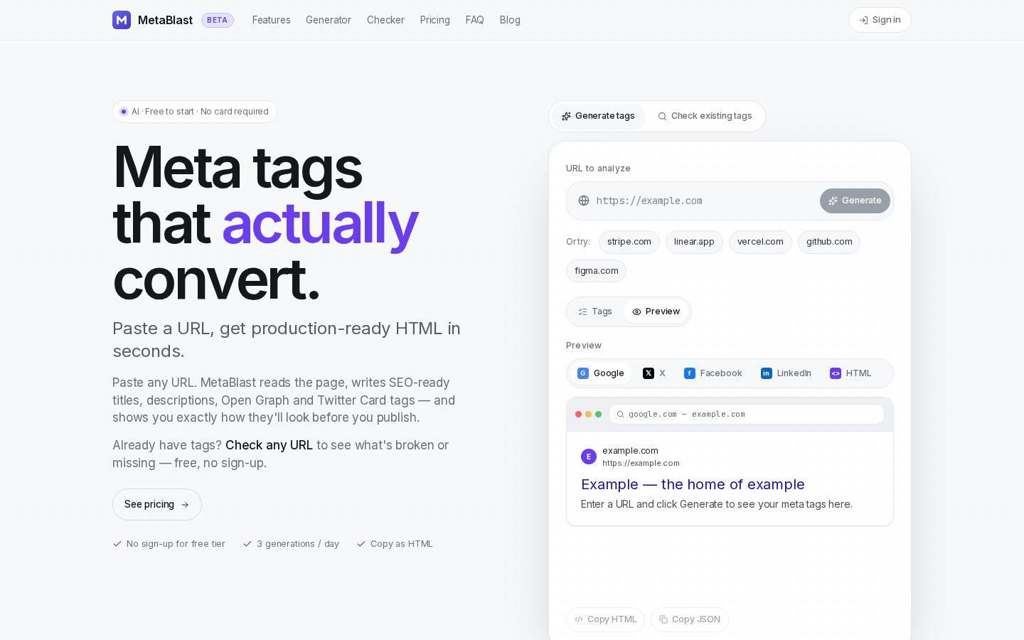 MetaBlast Homepage