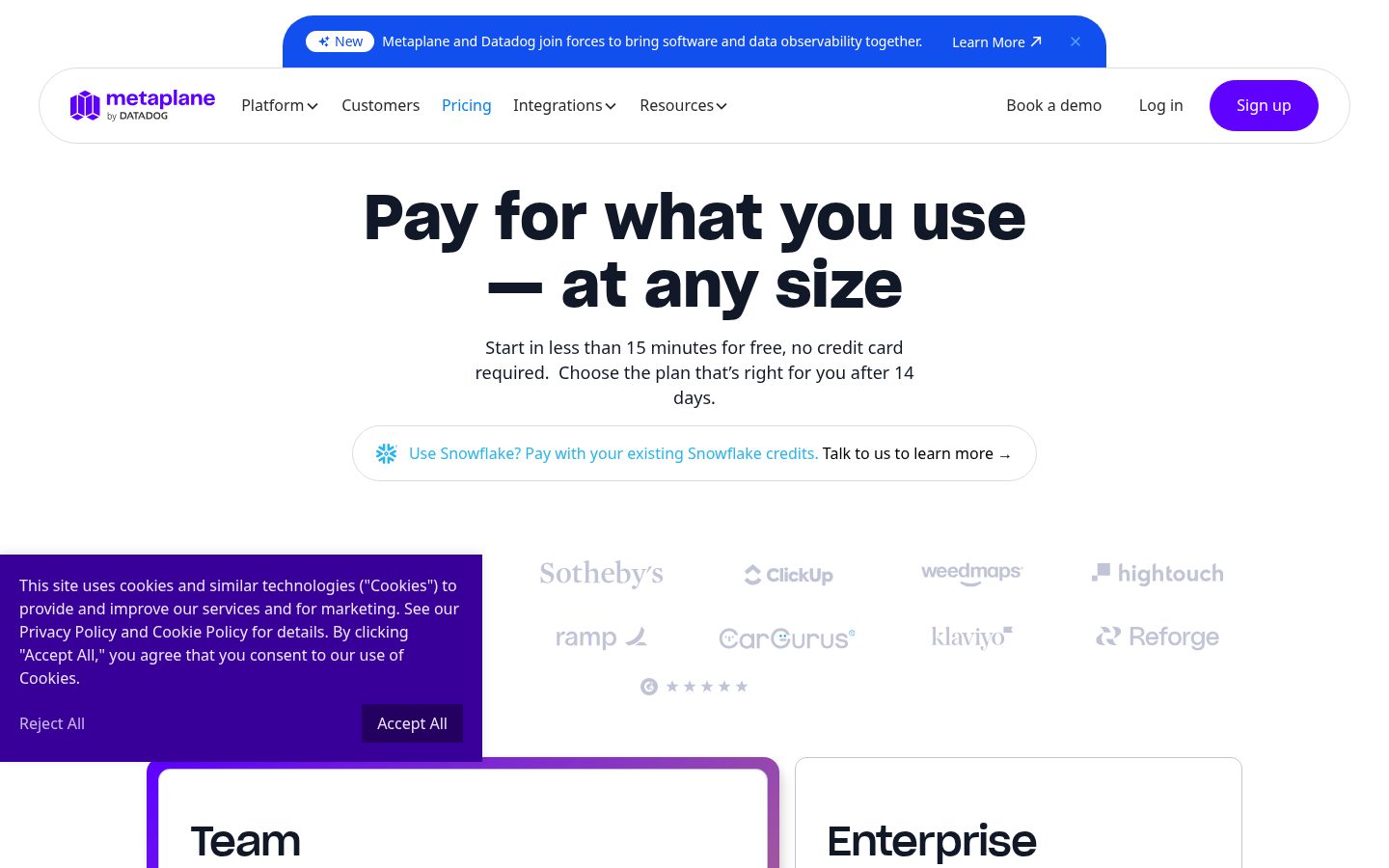 Metaplane Pricing