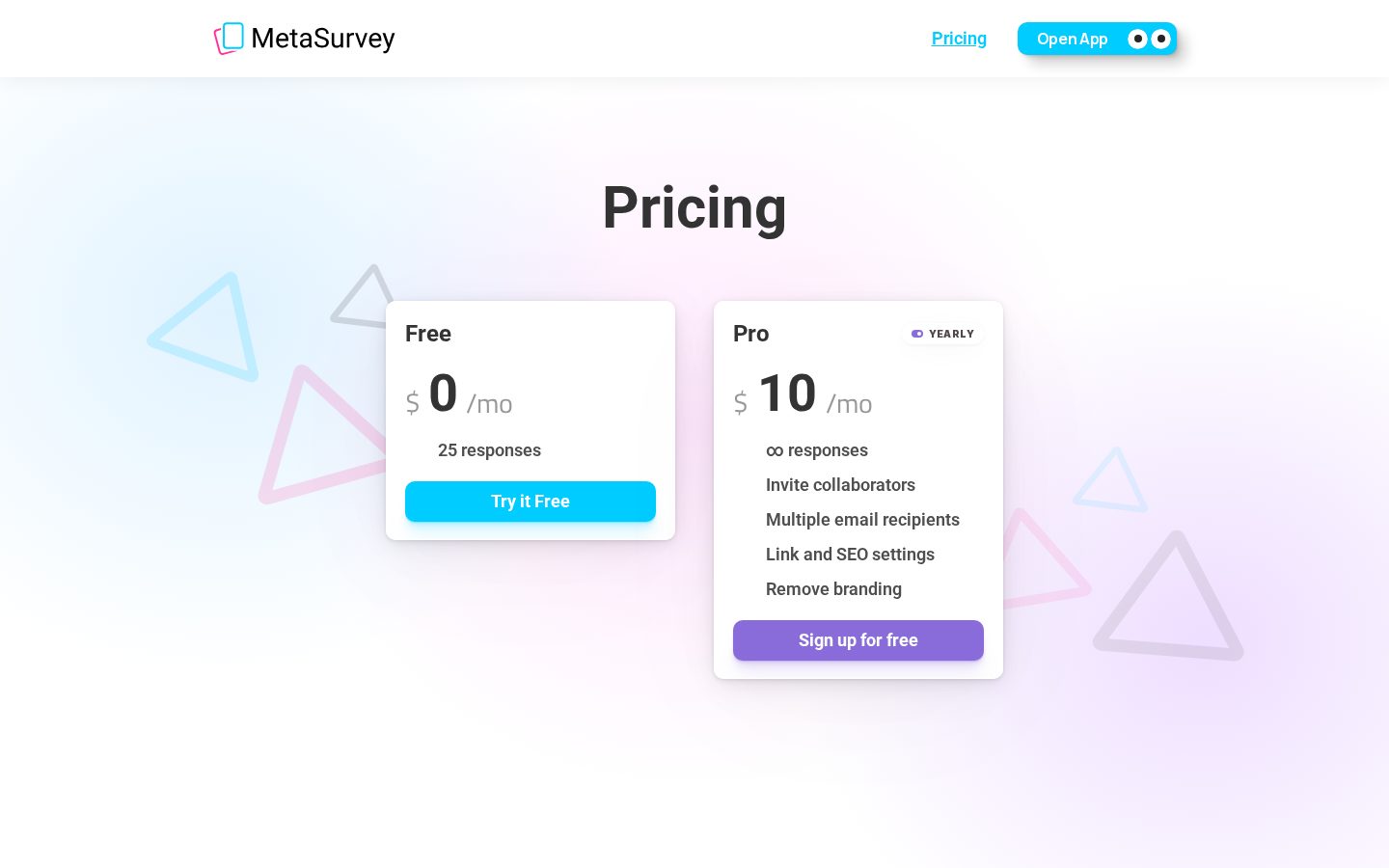 MetaSurvey AI Pricing