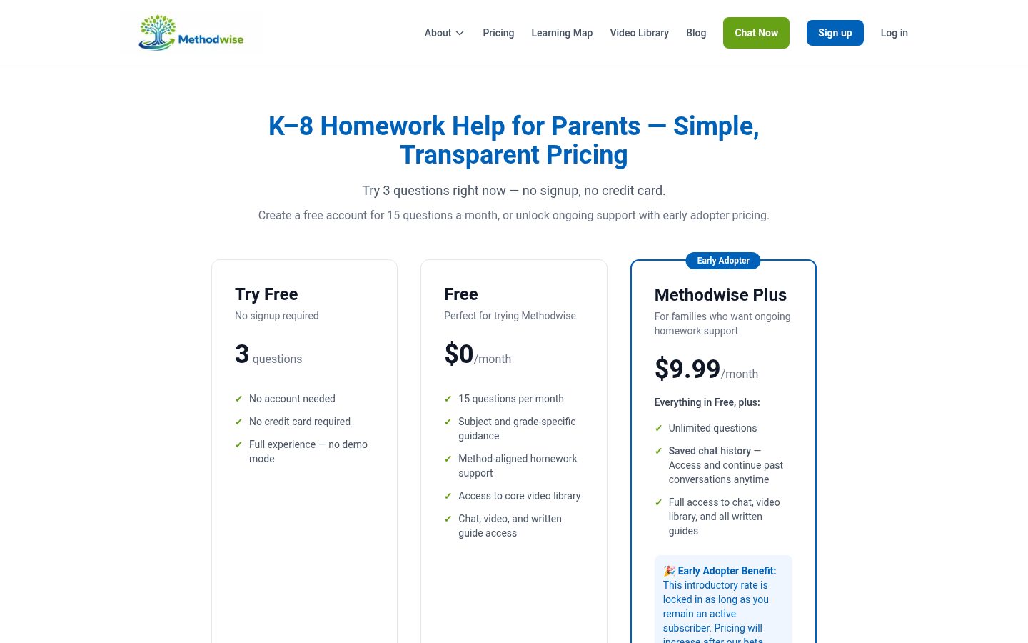 Methodwise Pricing