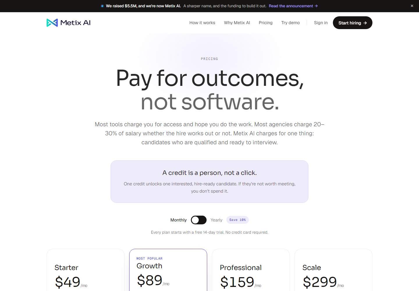 Metix AI pricing
