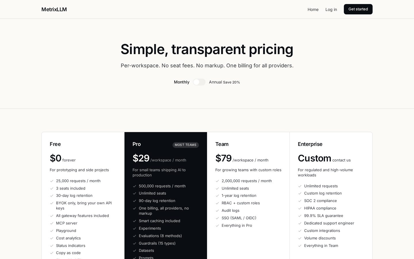 MetrixLLM Pricing