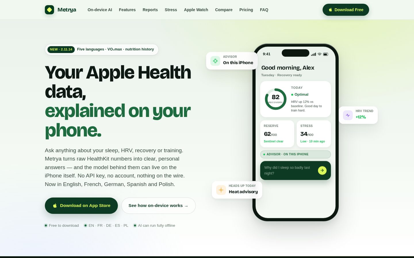 Metrya Homepage