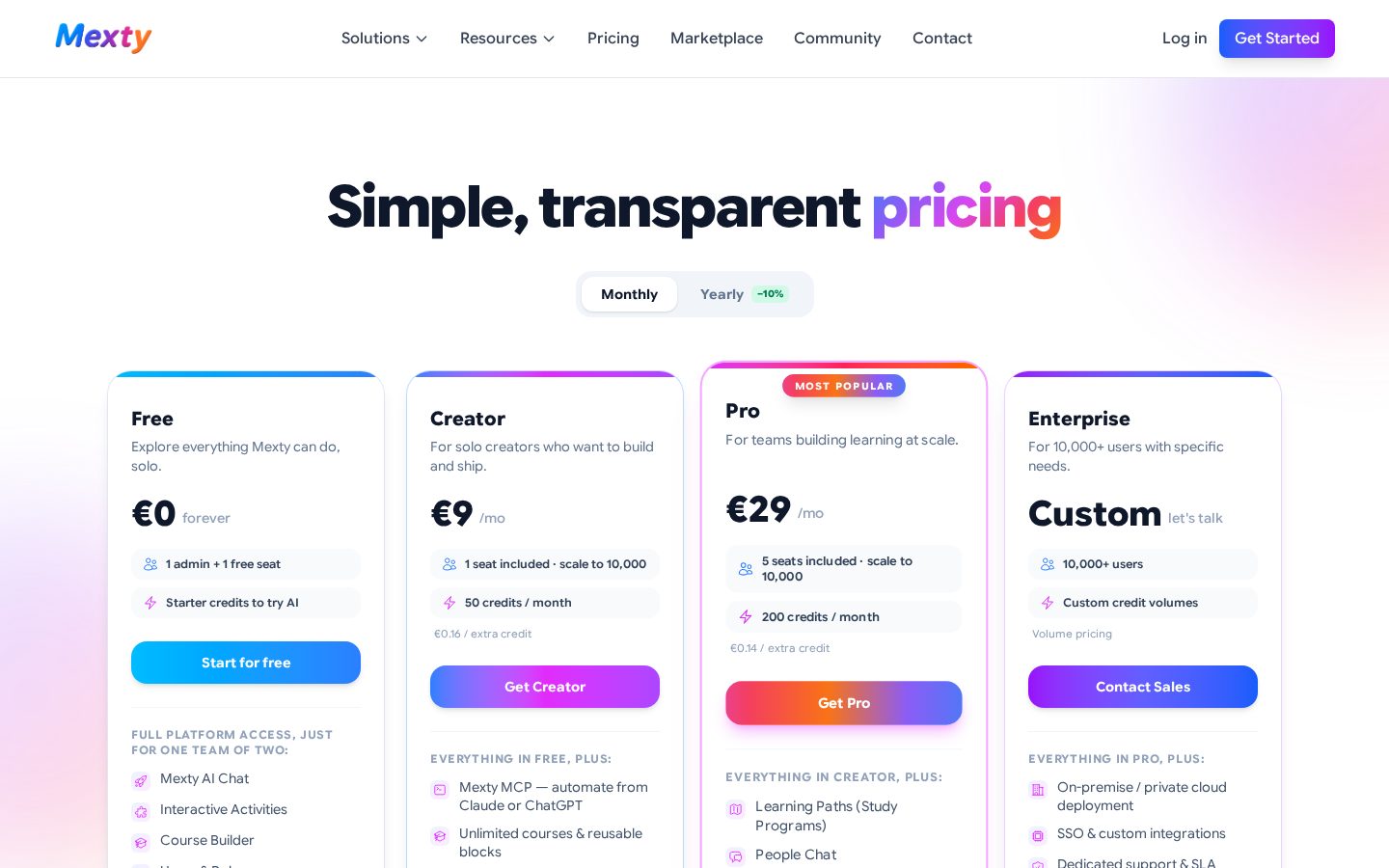 Mexty.ai Pricing