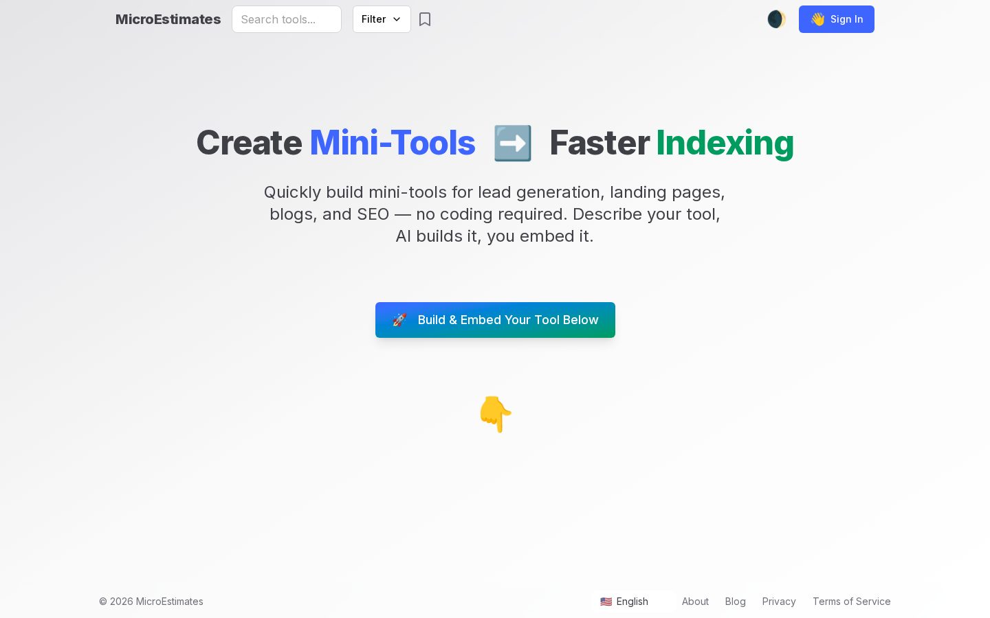 MicroEstimates Homepage