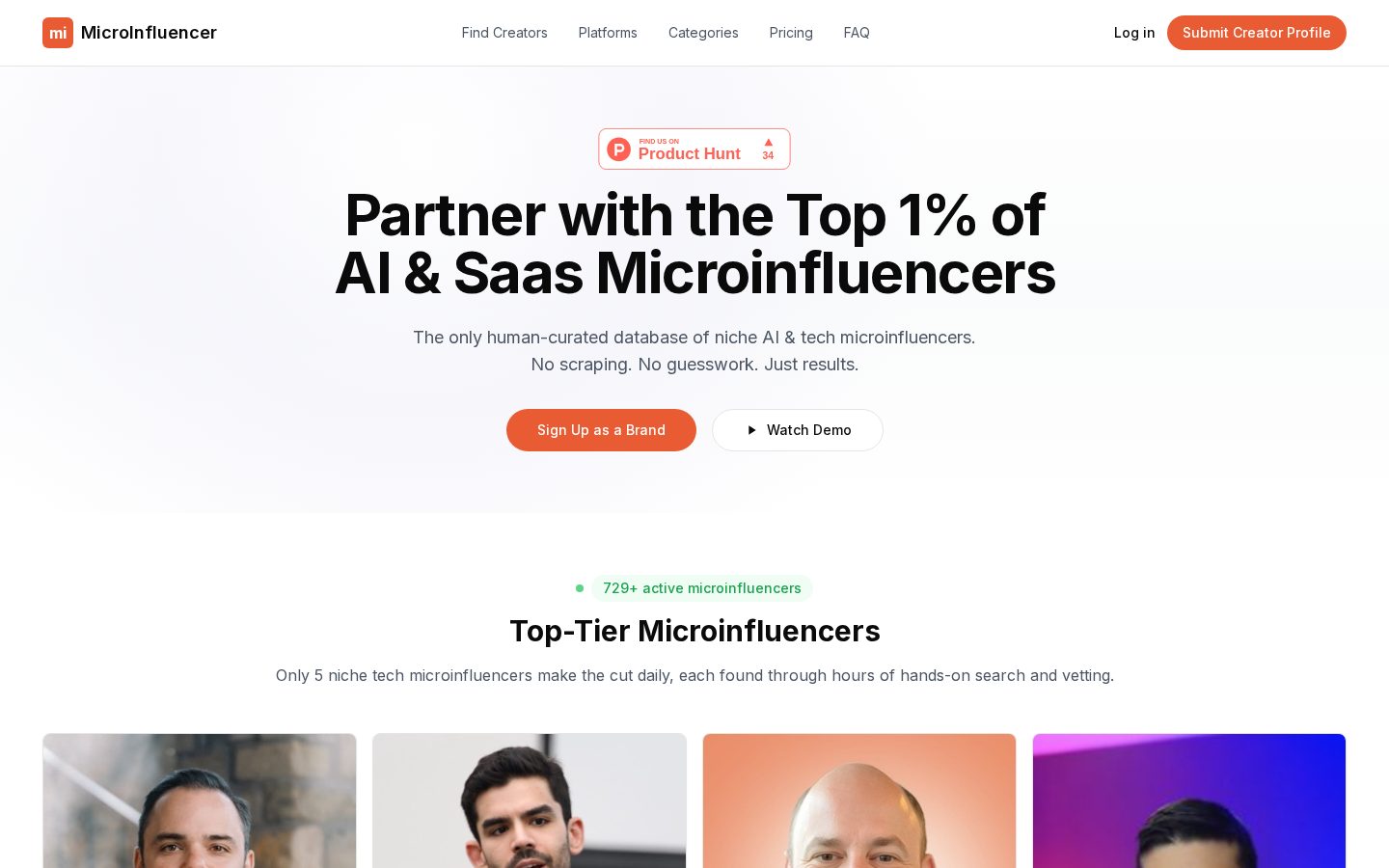 Microinfluencer Homepage