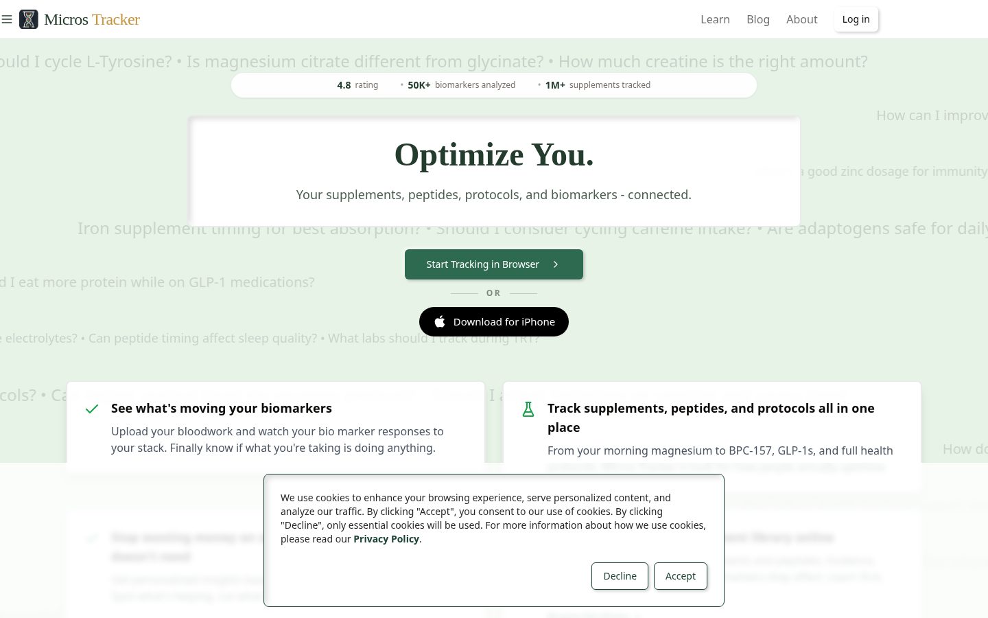 Micros Tracker Homepage