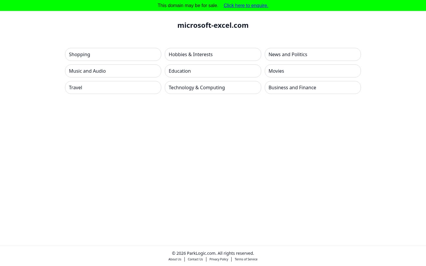 Microsoft Excel Homepage