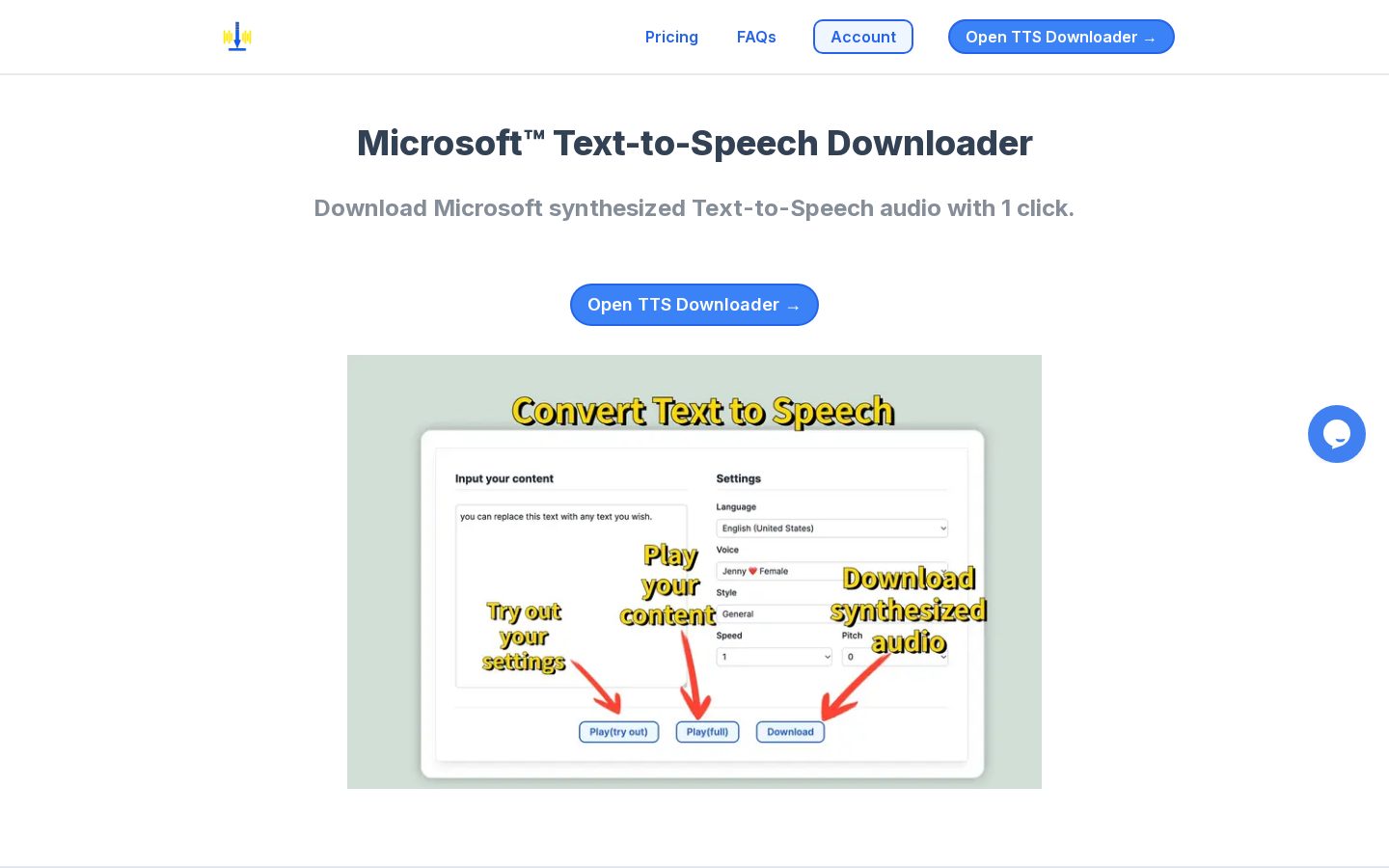 Microsoft TTS Downloader Homepage