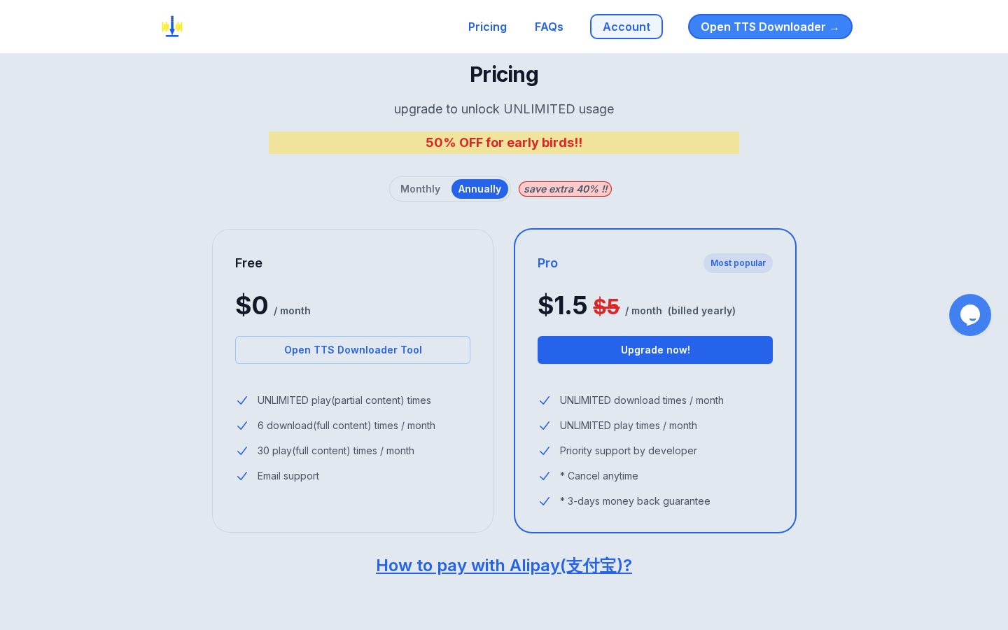 Microsoft TTS Downloader Pricing