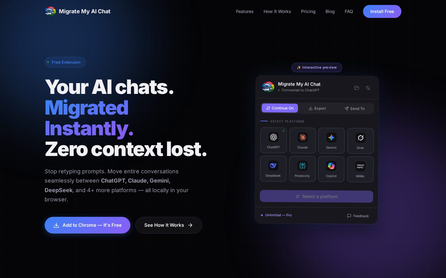 Migrate My AI Chat Homepage