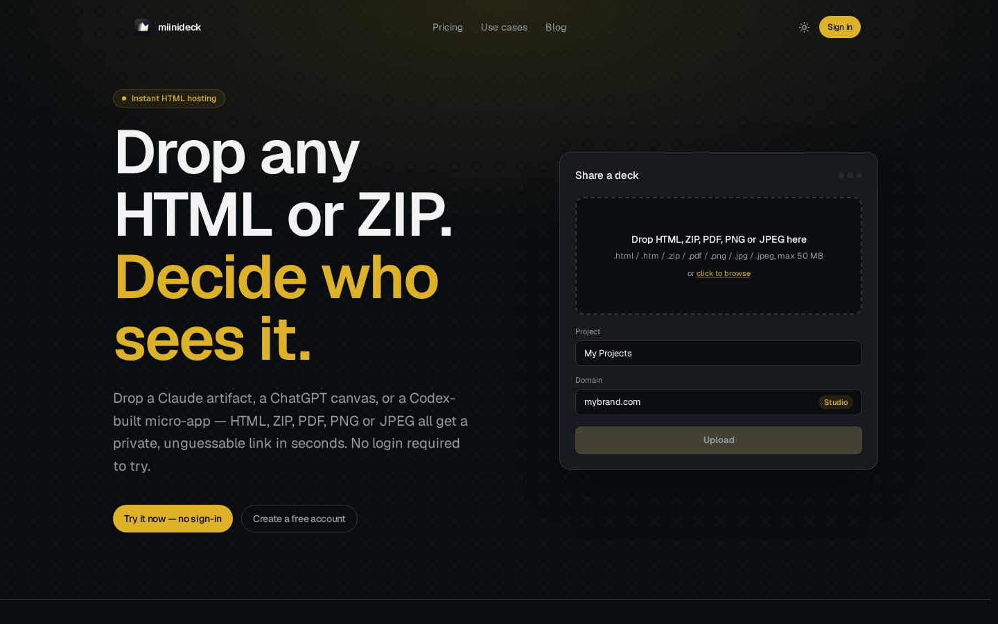 miinideck Homepage