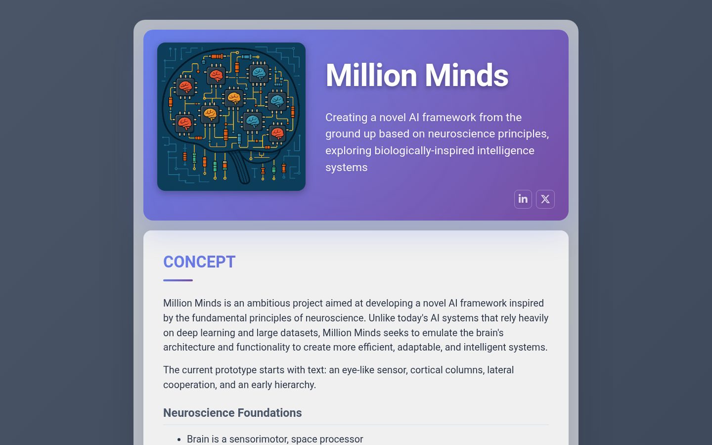 Million Minds Homepage