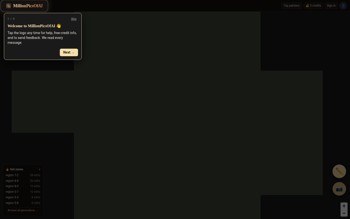 MillionPicsOfAI Homepage