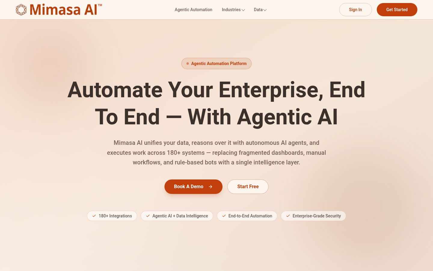 Mimasa AI Homepage