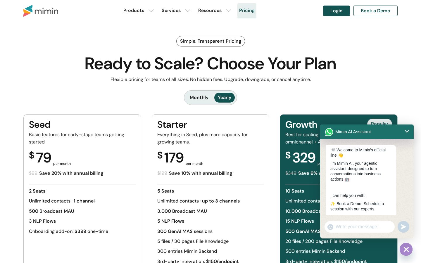 Mimin Pricing
