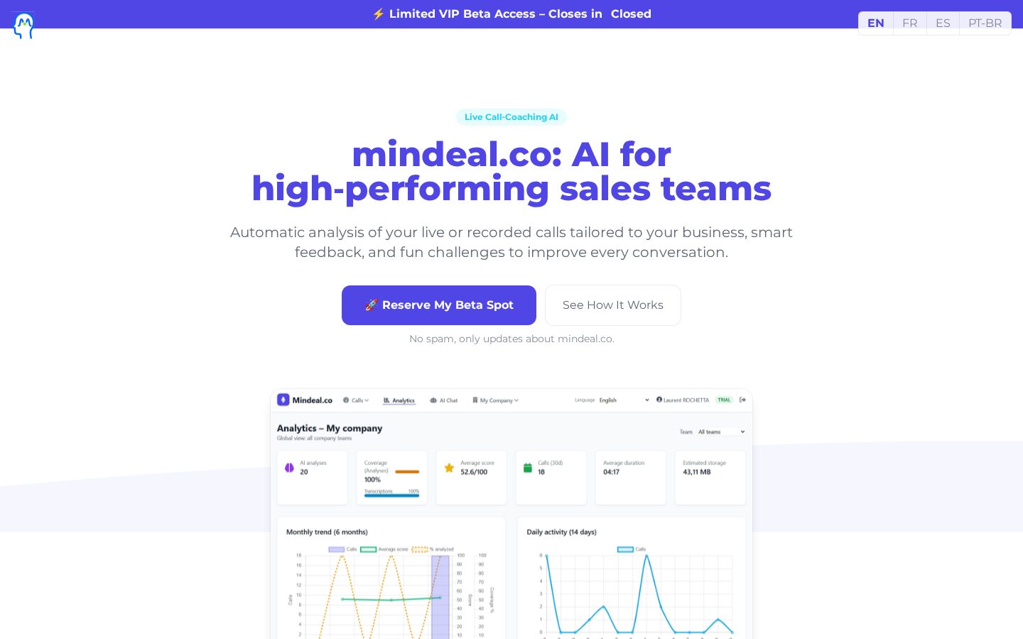 Mindeal Homepage