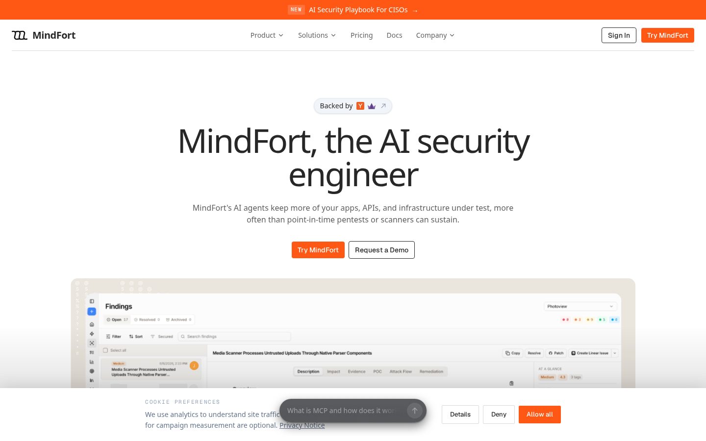 MindFort Homepage