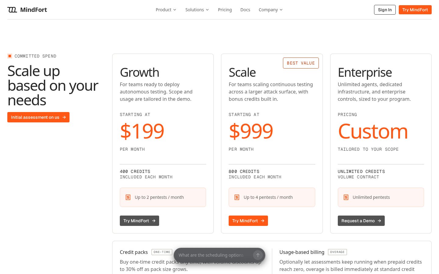 MindFort Pricing
