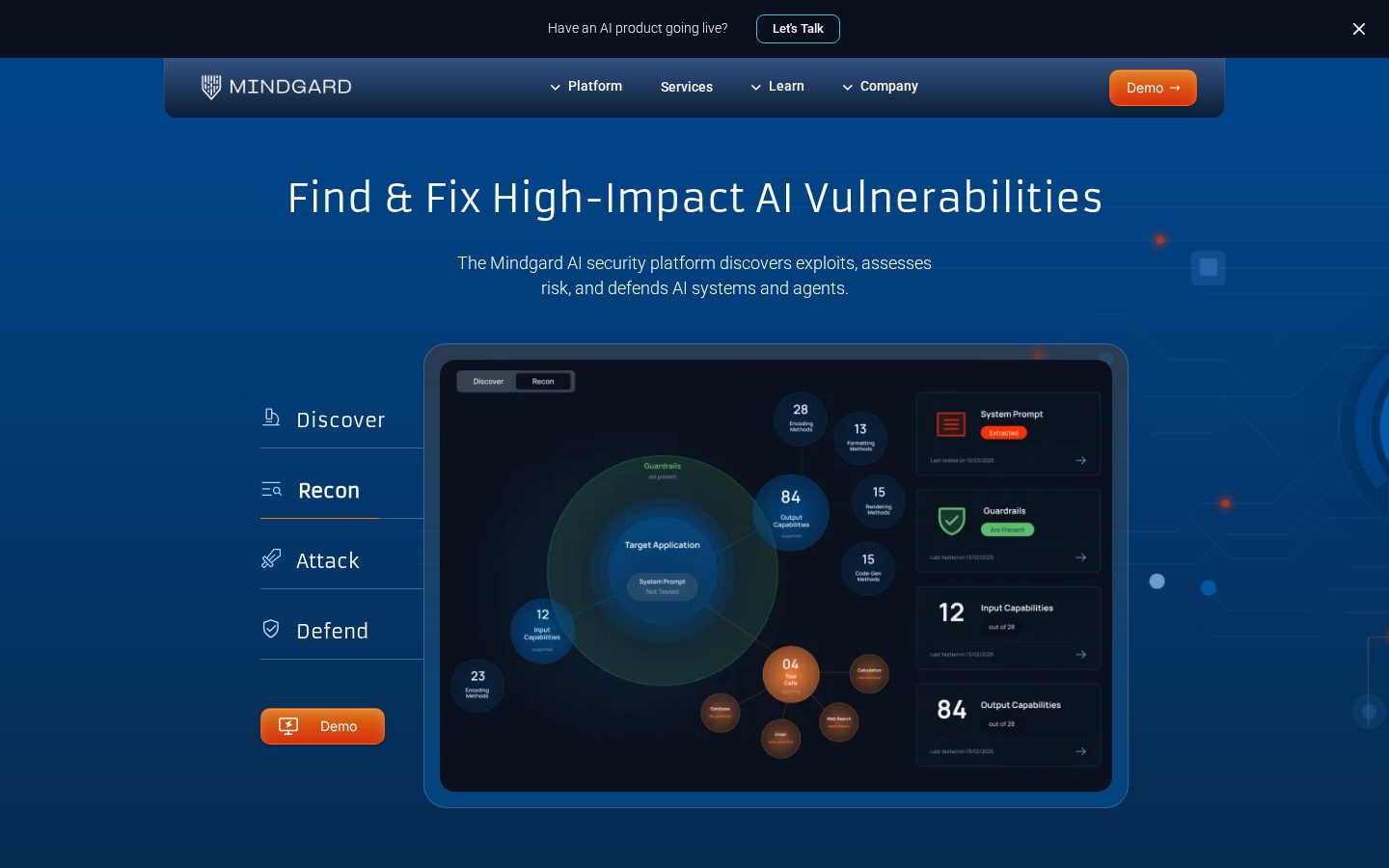 Mindgard Homepage