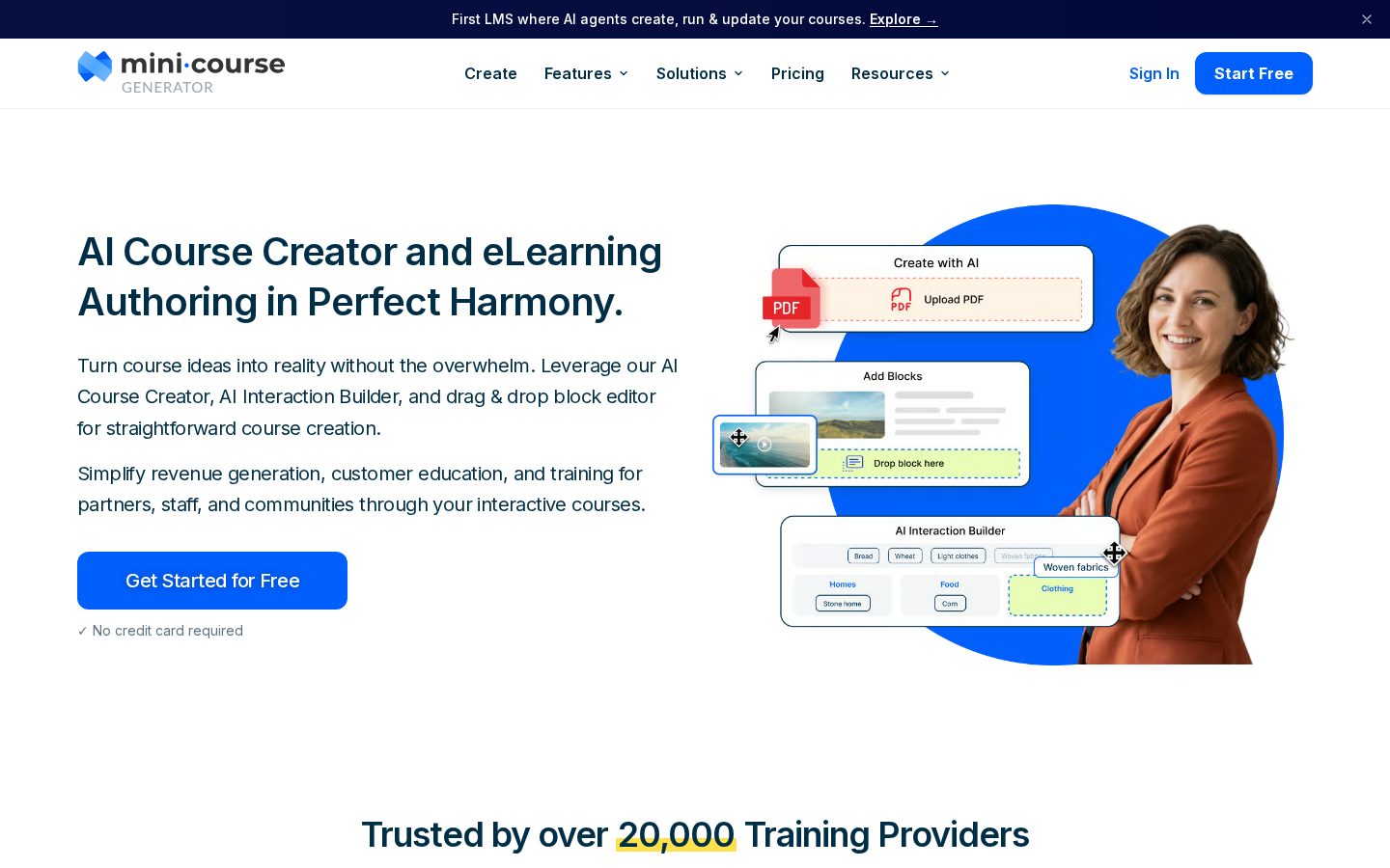 Mini Course Generator Homepage