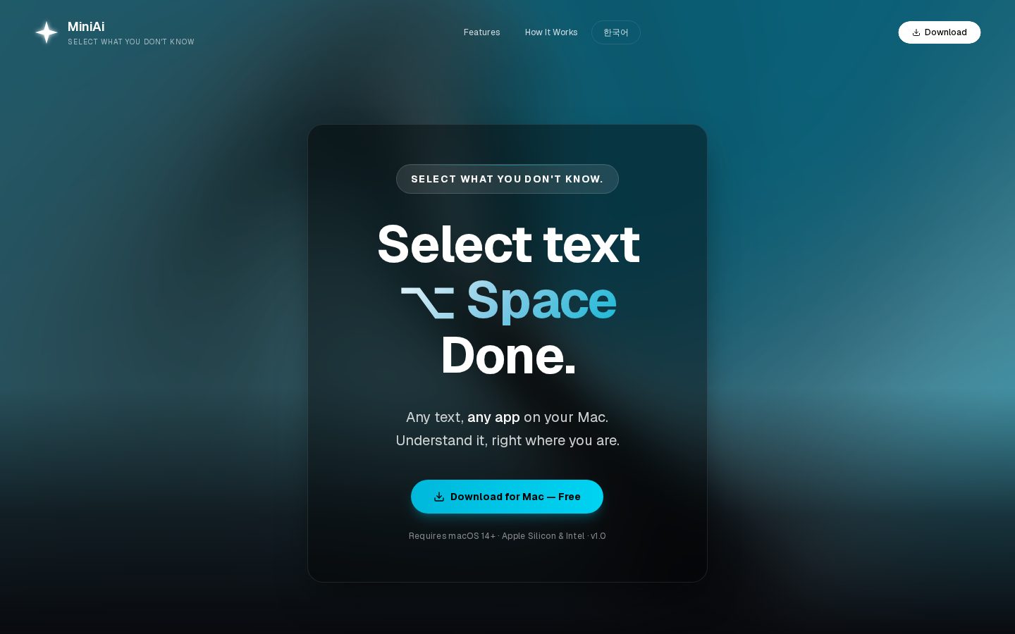 MiniAi Homepage