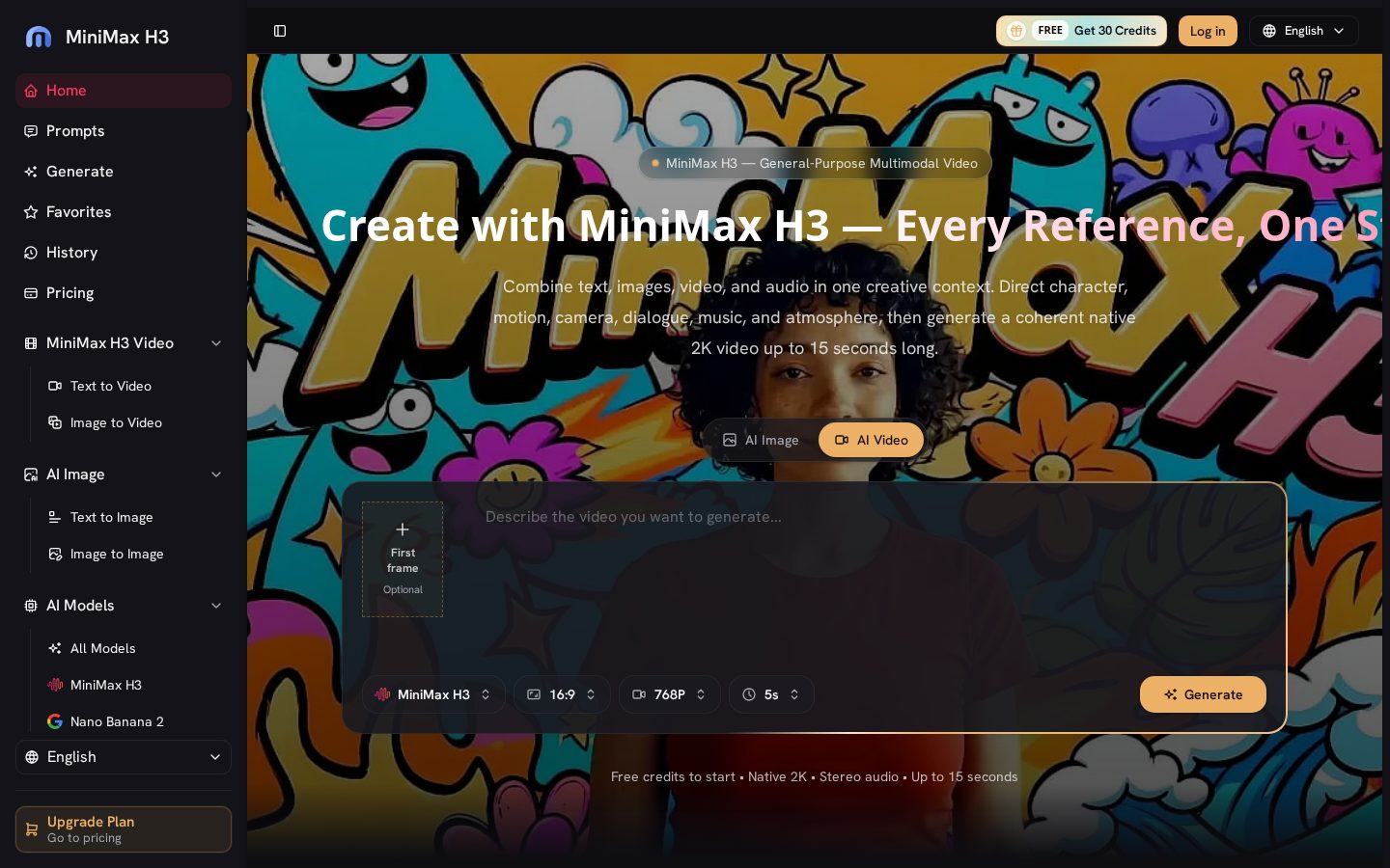 MiniMax H3 AI Homepage